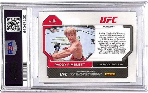 2022 Panini Prizm UFC [88 Paddy Pimblett Silver Prizm PSA MINT 9